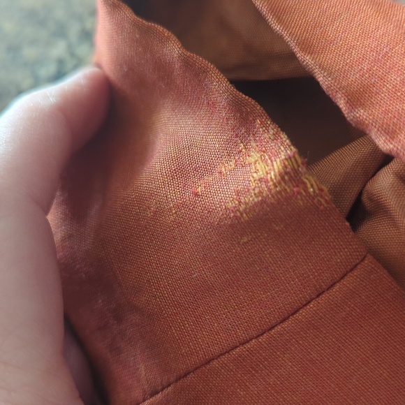 Ann Taylor Linen Blend Orange Button-Up Modern Career Office Siren Blazer Sz 8 - Picture 9 of 9